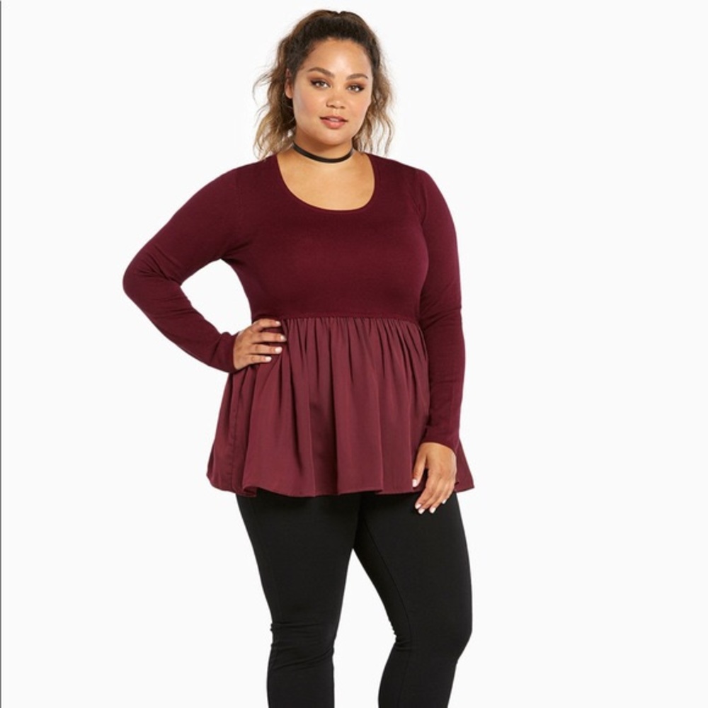 Torrid Knit Babydoll Twofer Sweater